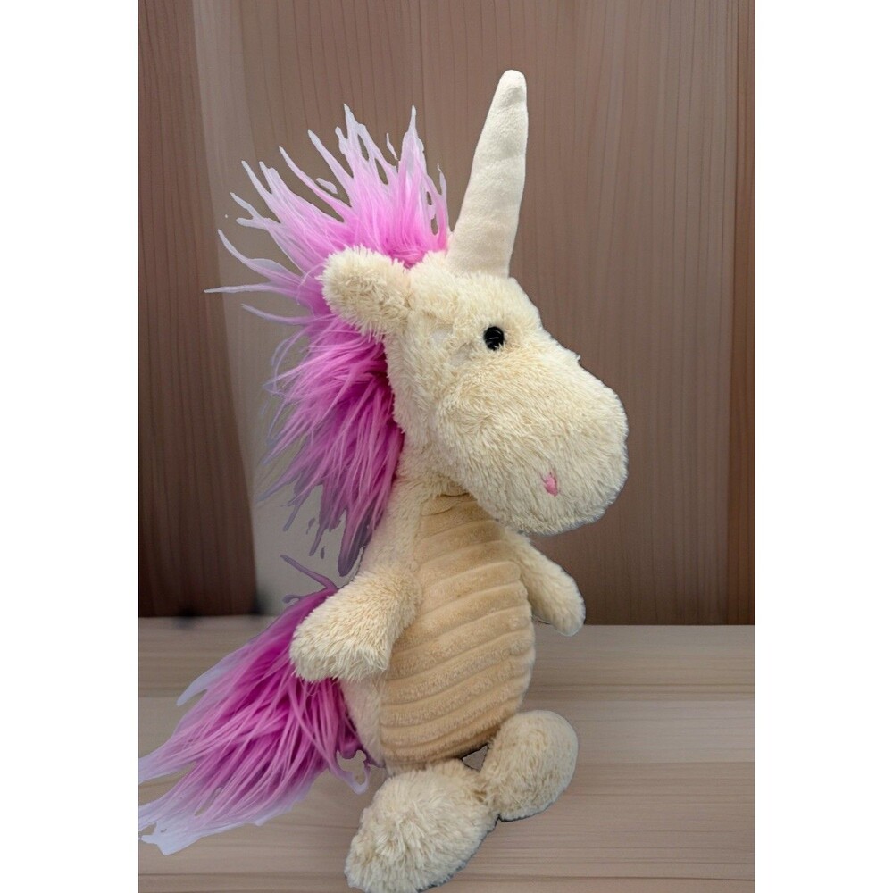 Jellycat London Snagglebaggle Ursula Unicorn Plush 15โ Cream Pink Furry Retired